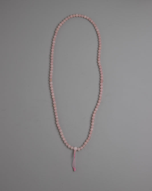 rose quartz mala prayer beads