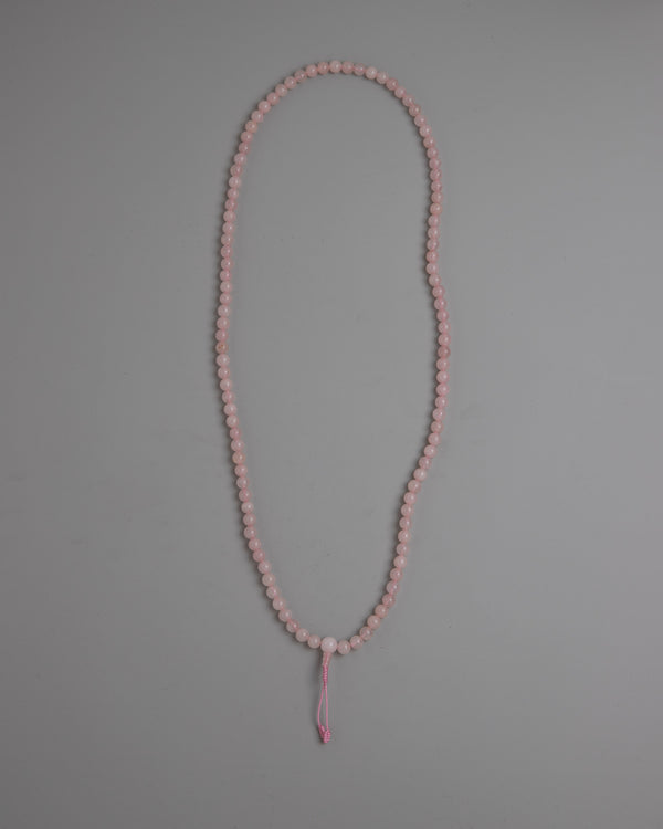 rose quartz mala prayer beads