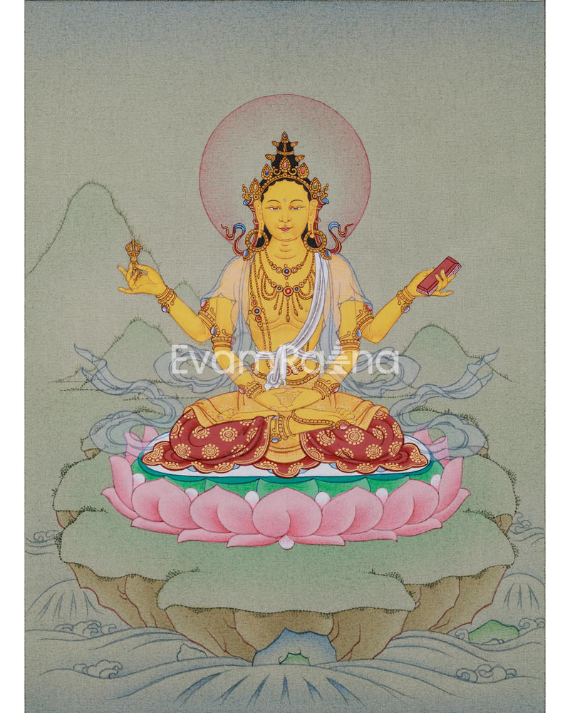 Prajana Paramita Thangka, Handpainted Art