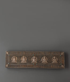 Prayer Book Cover with five Dhyani Buddhas