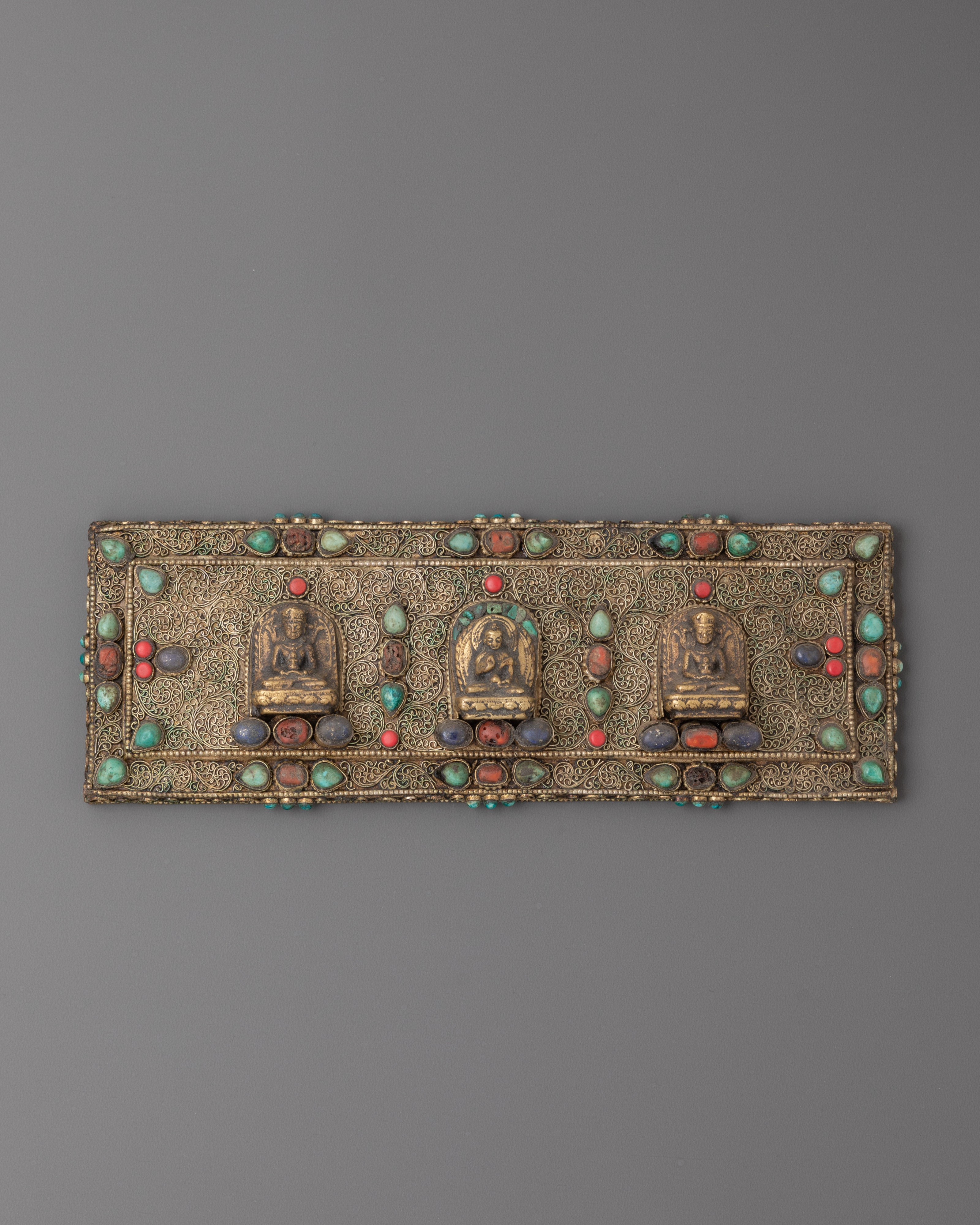Sacred Traditional Tibetan Buddhist Prayer Book | Copper Silver Prayer Text