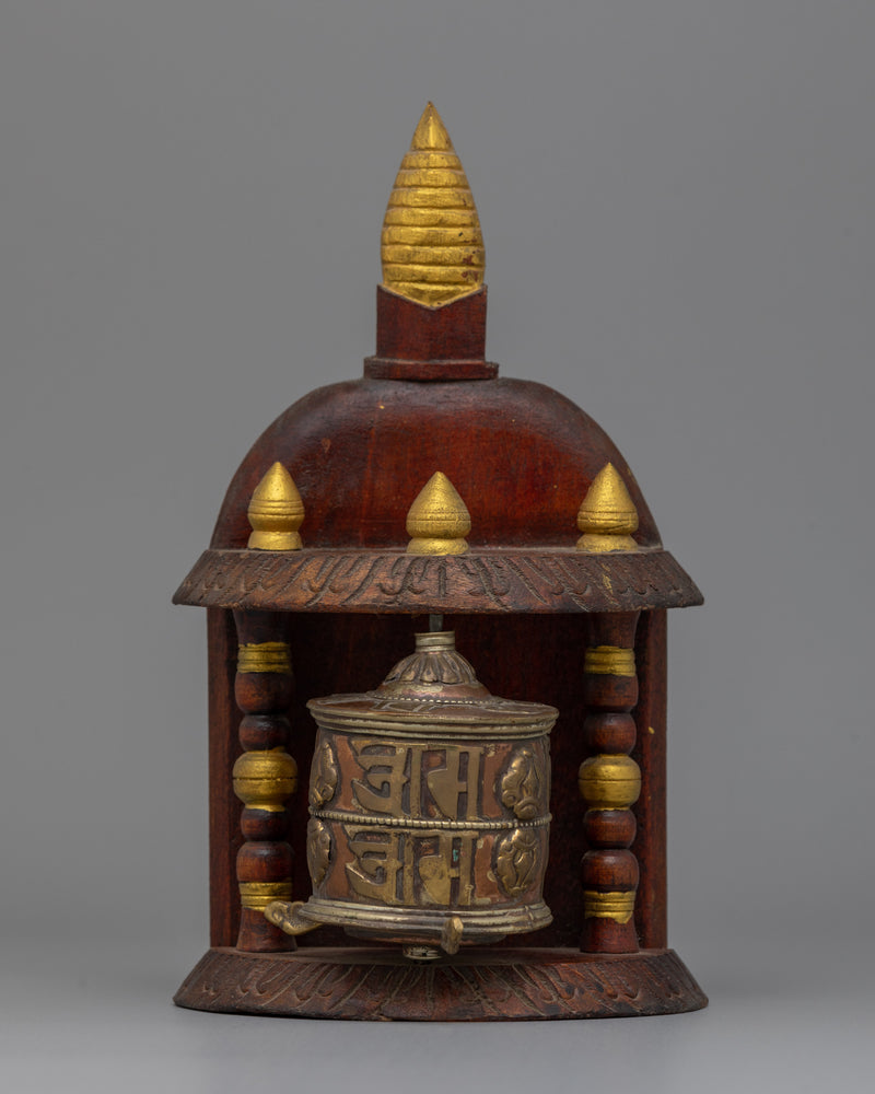 Wooden Tibetan Prayer Wheel