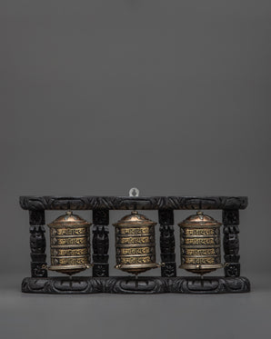 Sacred Mantra Prayer Wheel Wall Decor | Meditation & Blessings