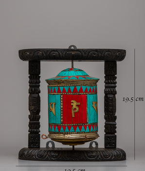 Prayer Wheel Buddhist Ritual Item | Spinning the Wheels of Spiritual Devotion and Blessings