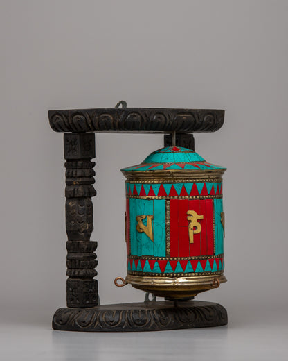 Prayer Wheel Buddhist Ritual Item | Spinning the Wheels of Spiritual Devotion and Blessings