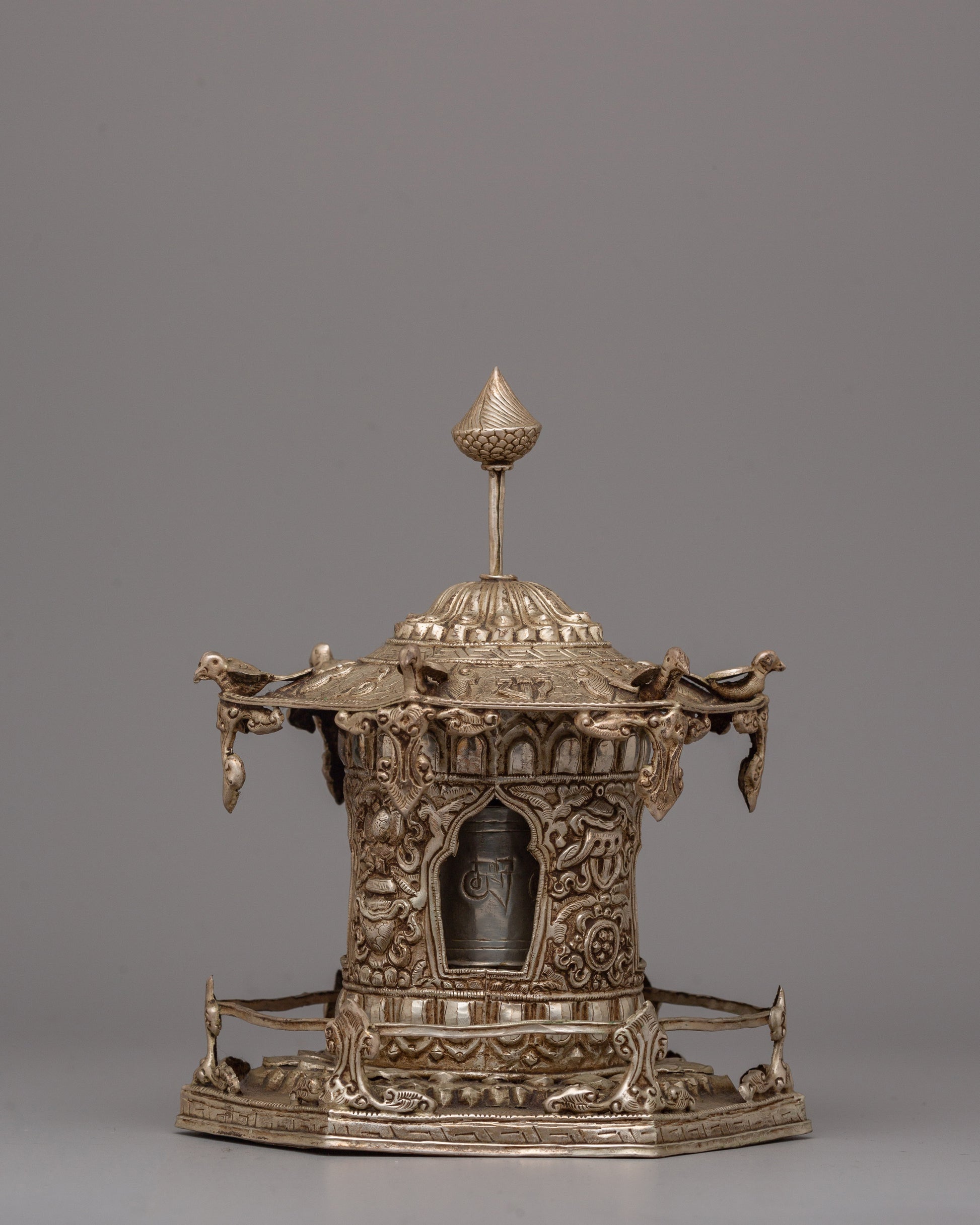 Silver Plated Prayer Wheel