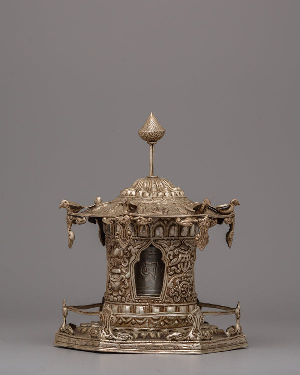 Silver Plated Prayer Wheel