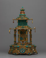 Meditative Turquoise & Coral Prayer Wheel