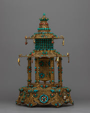 Meditative Turquoise & Coral Prayer Wheel