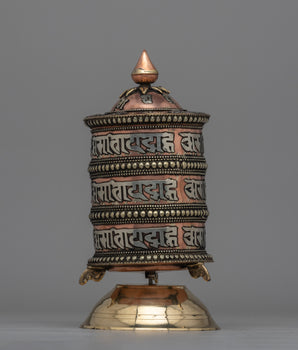 Traditional Tabletop Tibetan Prayer Wheel
