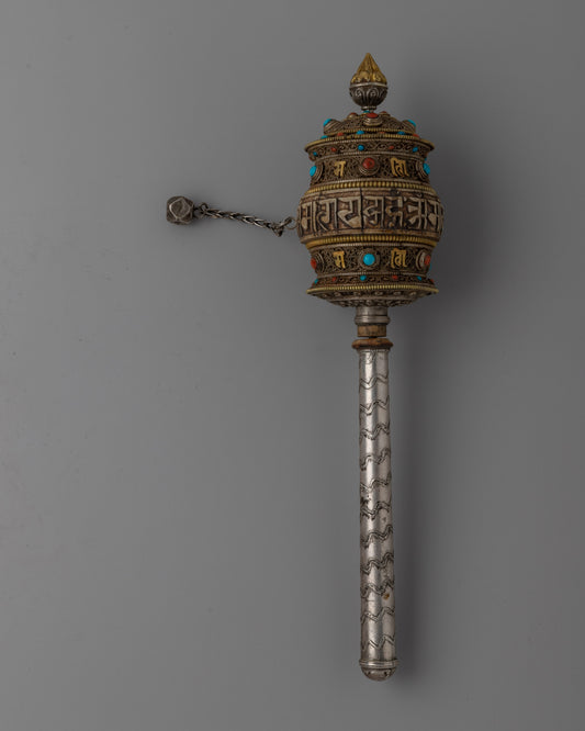 Tibetan Handheld Prayer Wheel