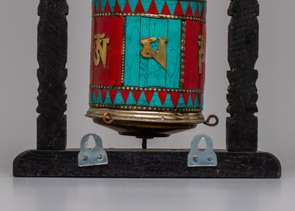 Prayer Wheel Buddhist Ritual Item | Spinning the Wheels of Spiritual Devotion and Blessings