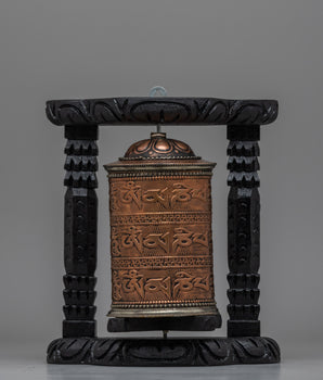 Wooden Frame Buddhist Prayer Wheel 