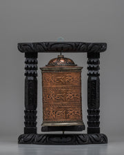Wooden Frame Buddhist Prayer Wheel