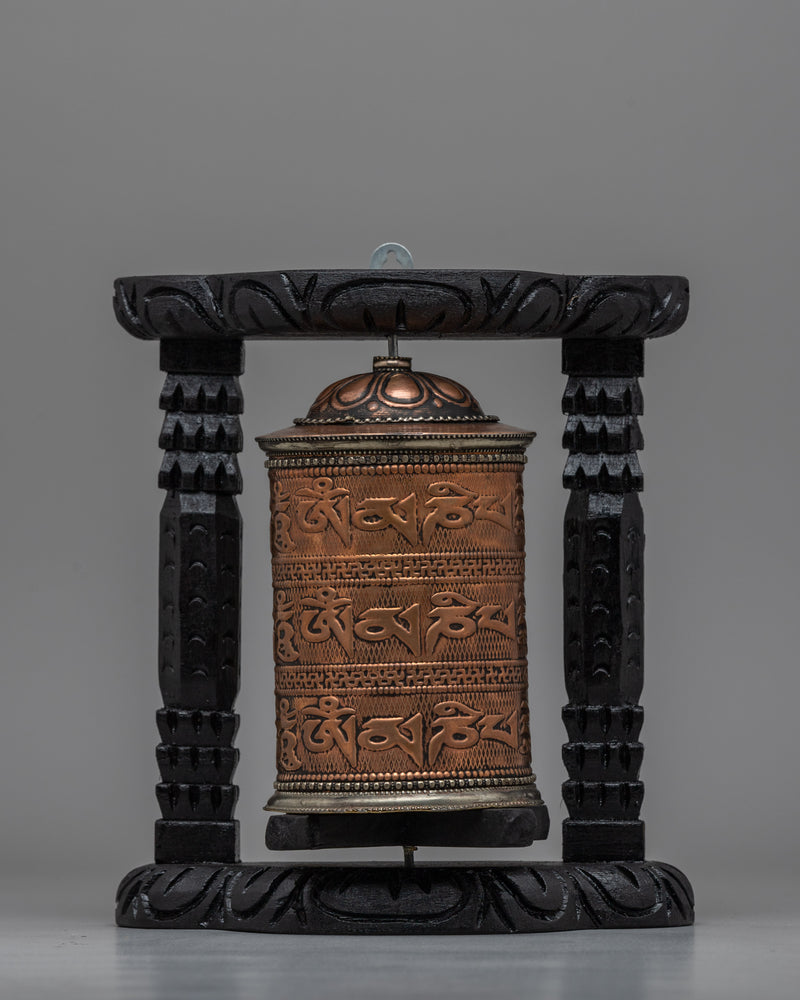 Wooden Frame Buddhist Prayer Wheel 