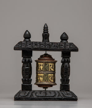 Wood Prayer Wheel Nepal