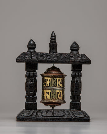 Wood Prayer Wheel Nepal