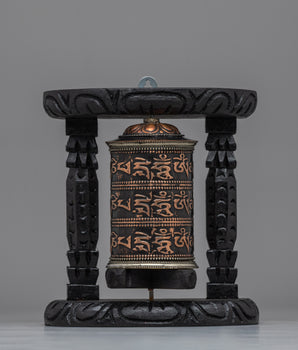Handcrafted Tabletop Tibetan Prayer Wheel