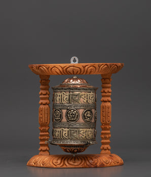 Large Copper & Brass Prayer Wheel