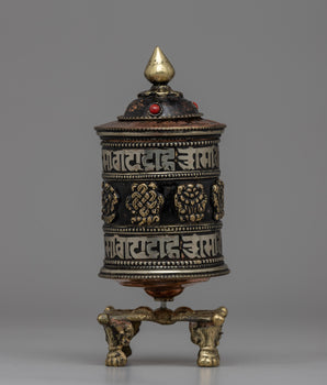Tibetan Buddhist Prayer Wheel with Copper & Brass Body 