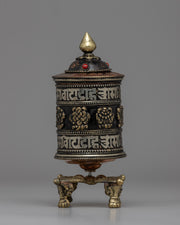 Tibetan Buddhist Prayer Wheel with Copper & Brass Body