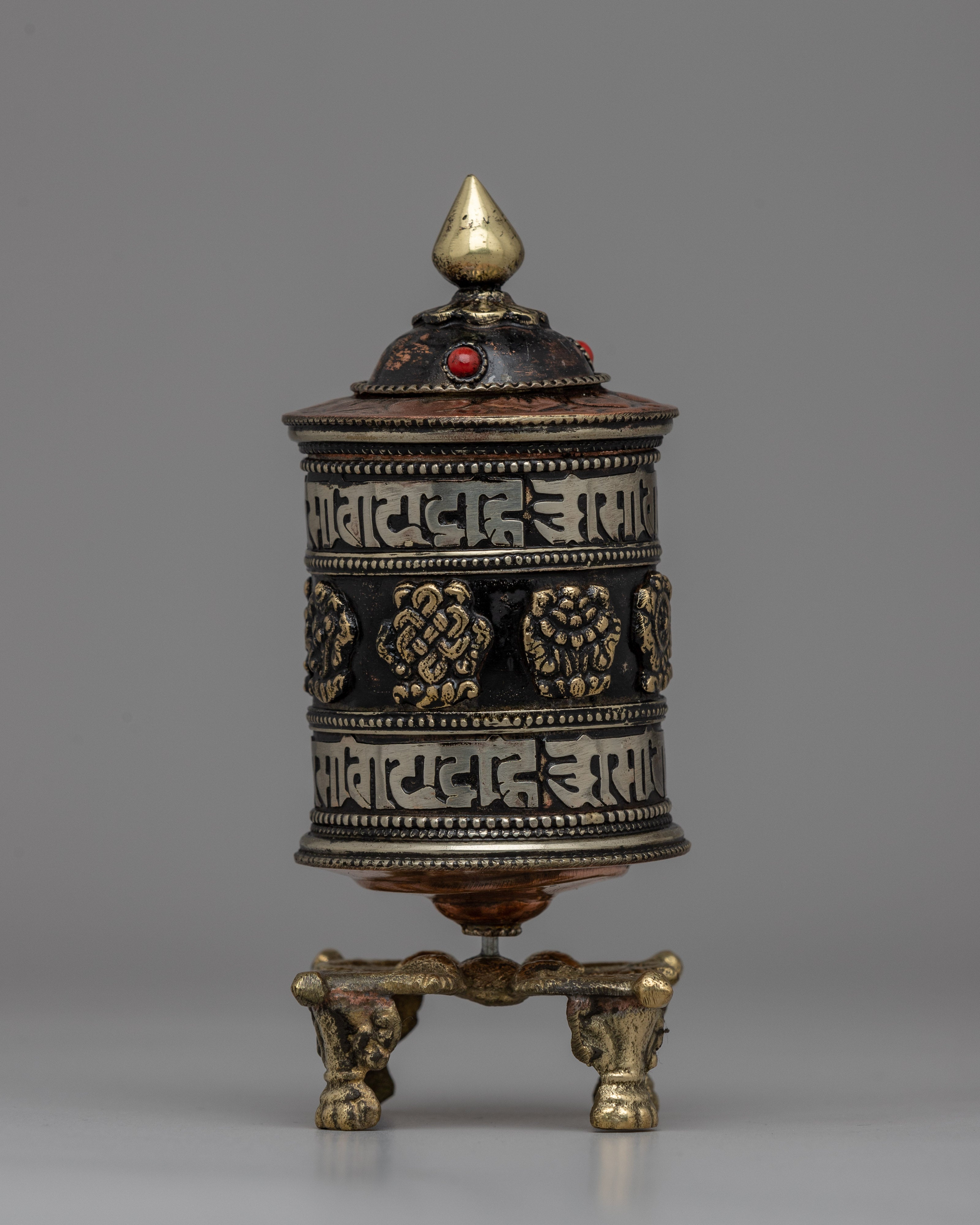 Tibetan Buddhist Prayer Wheel with Copper & Brass Body