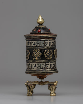 Tibetan Buddhist Prayer Wheel with Copper & Brass Body 