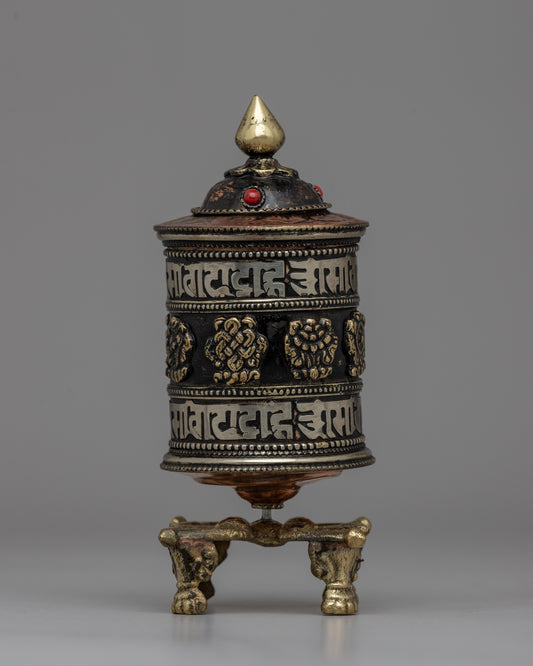 Tibetan Buddhist Prayer Wheel with Copper & Brass Body 