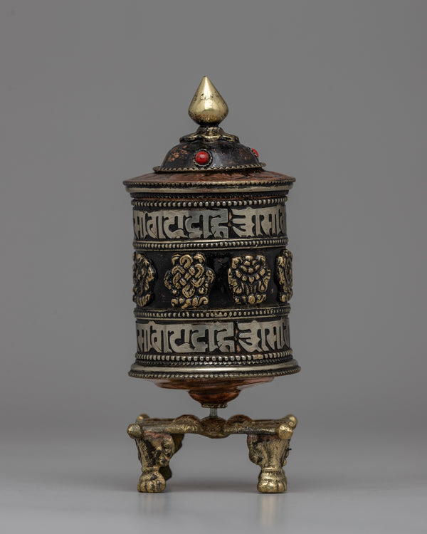 Tibetan Buddhist Prayer Wheel with Copper & Brass Body 