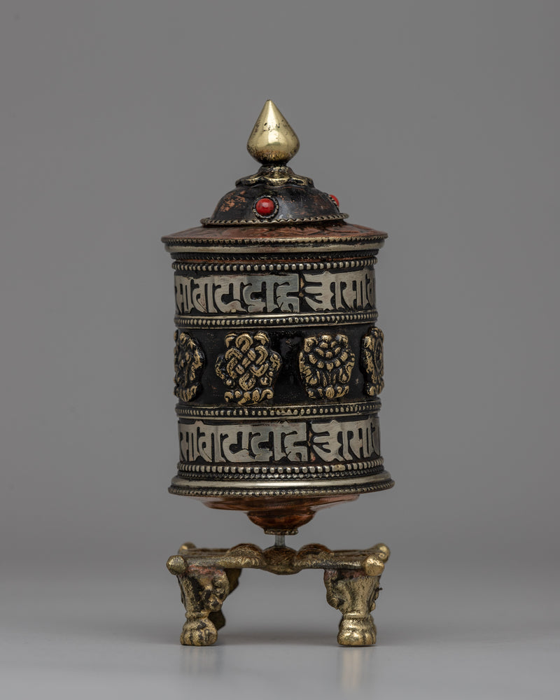 Tibetan Buddhist Prayer Wheel with Copper & Brass Body 