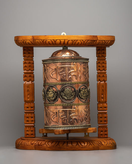 Traditional Wooden Frame Prayer Wheel