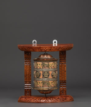Handcarved Tibetan Prayer Wheel 