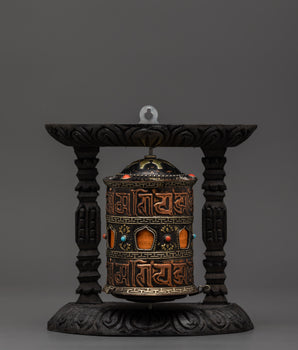 Sacred Tibetan Spinning Mantra Wheel