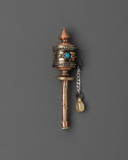 Mini Tibetan Prayer Wheel with Brass