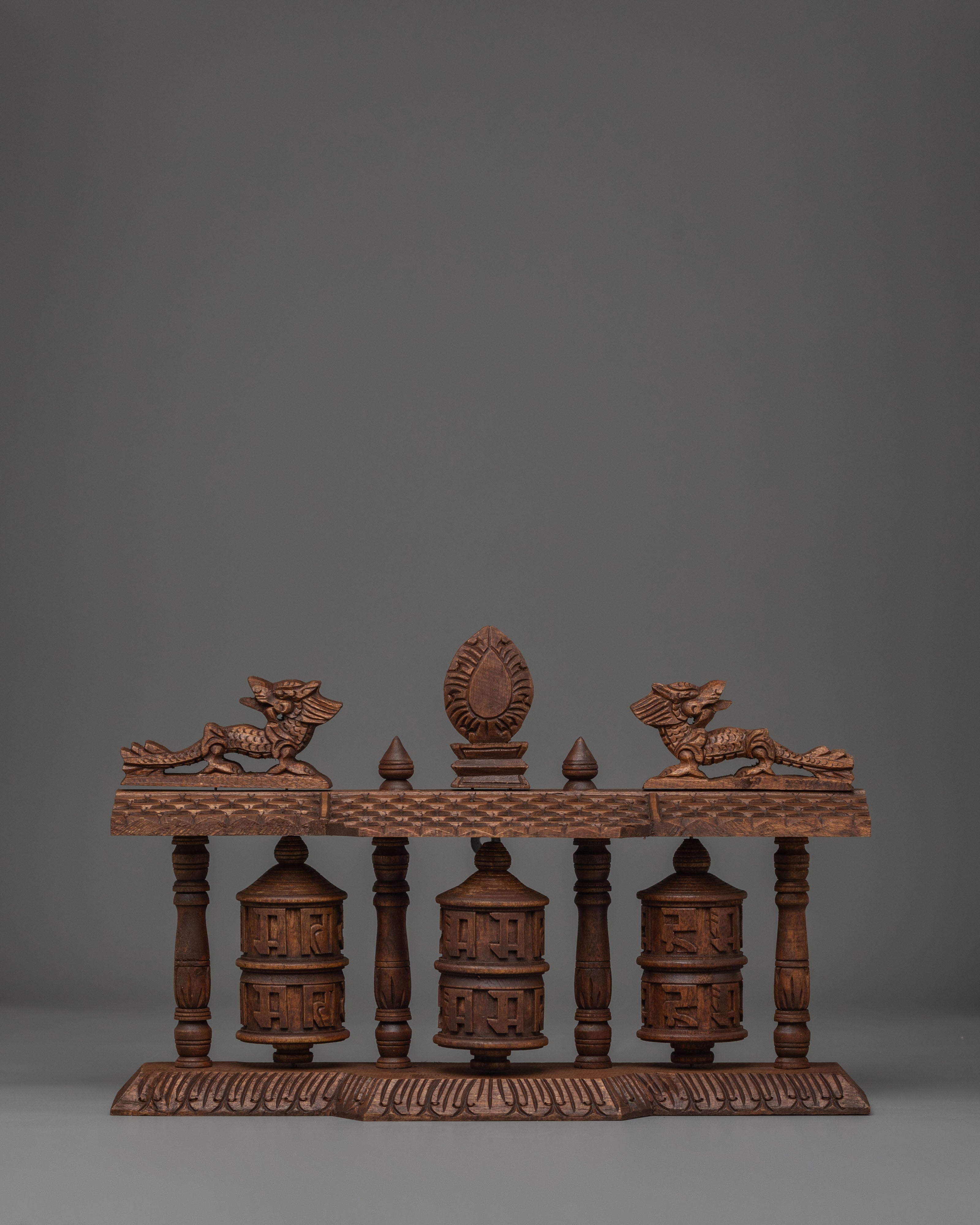 Traditional Wooden Prayer Wheel