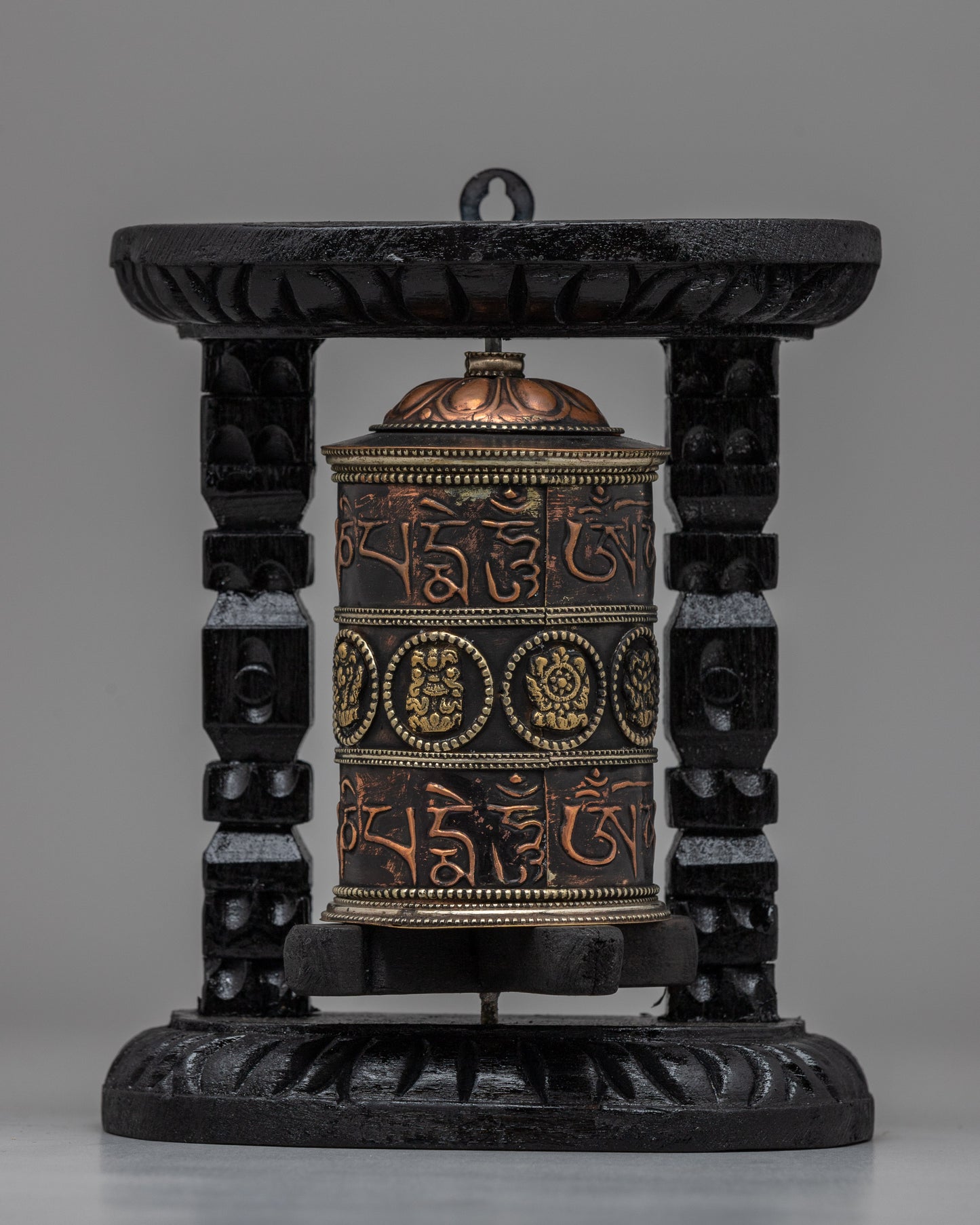 Himalayan Buddhist Wooden Frame Prayer Wheel