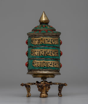 Buddhist Coral Prayer Wheel