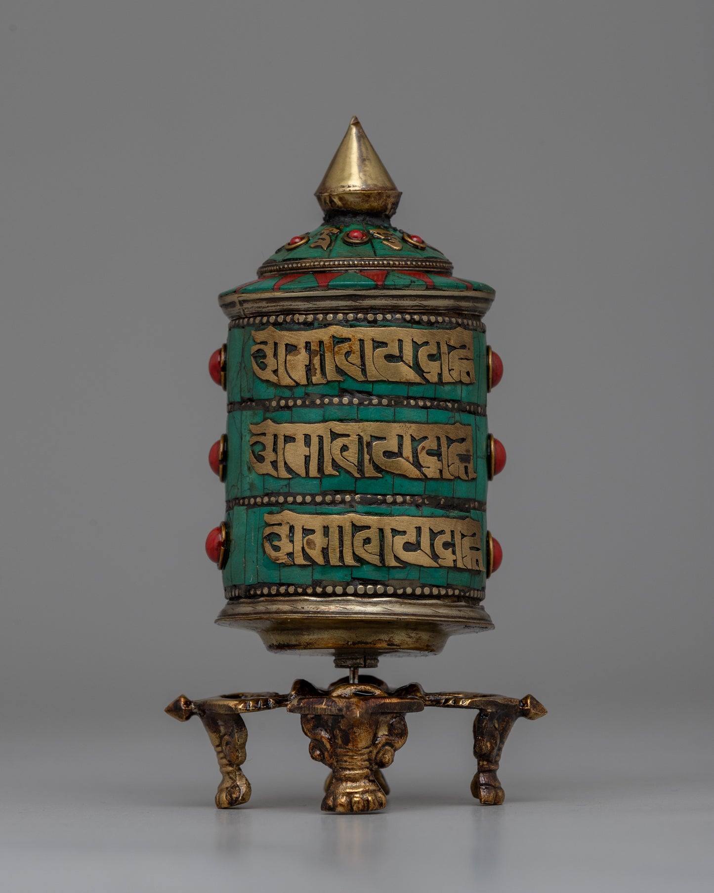 Buddhist Coral Prayer Wheel