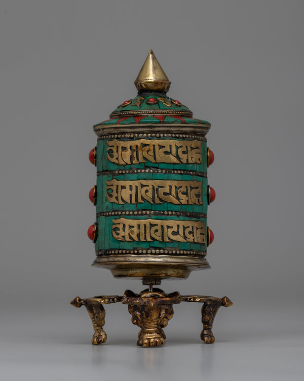 Buddhist Coral Prayer Wheel