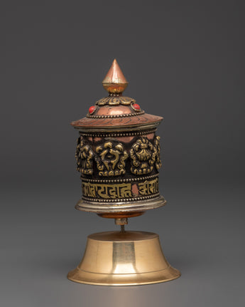 Spiritual Buddhist Mantra Prayer Wheel 