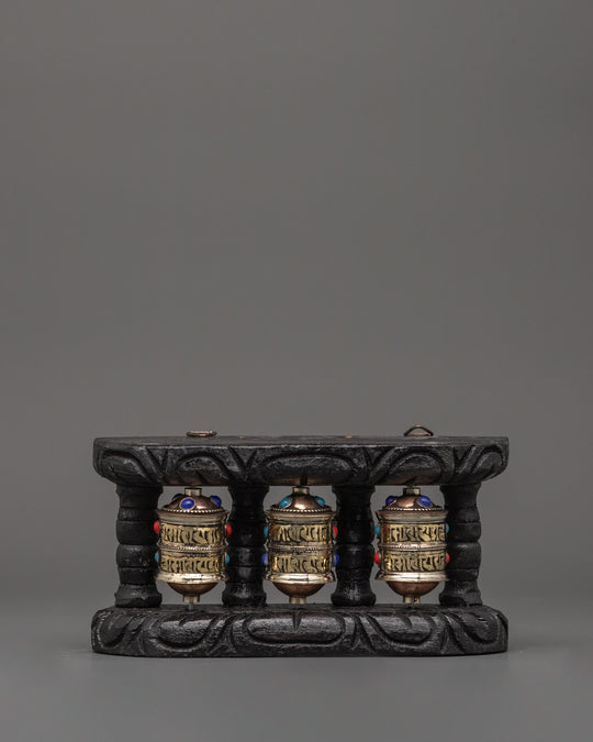 Traditional Buddhist Mantra Wheel Set | Tibetan Prayer Wheels