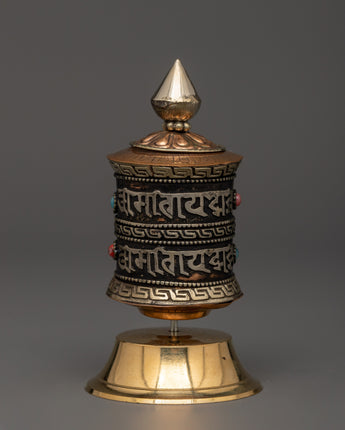 Tibetan Prayer Wheel with Coral