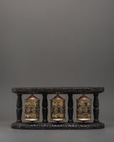 Triple Tibetan Prayer Wheel Set