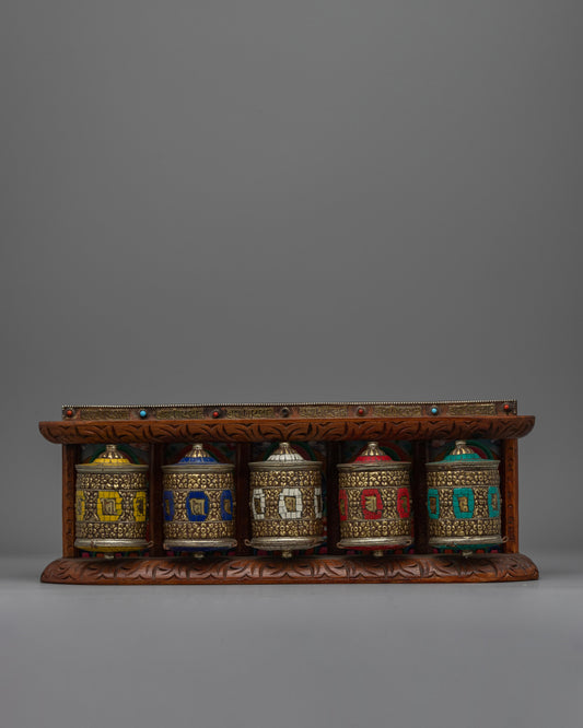 Tibetan Prayer Wheel (Wall Mount) | Beautifully Designed for Both Devotional Use and Home Decor