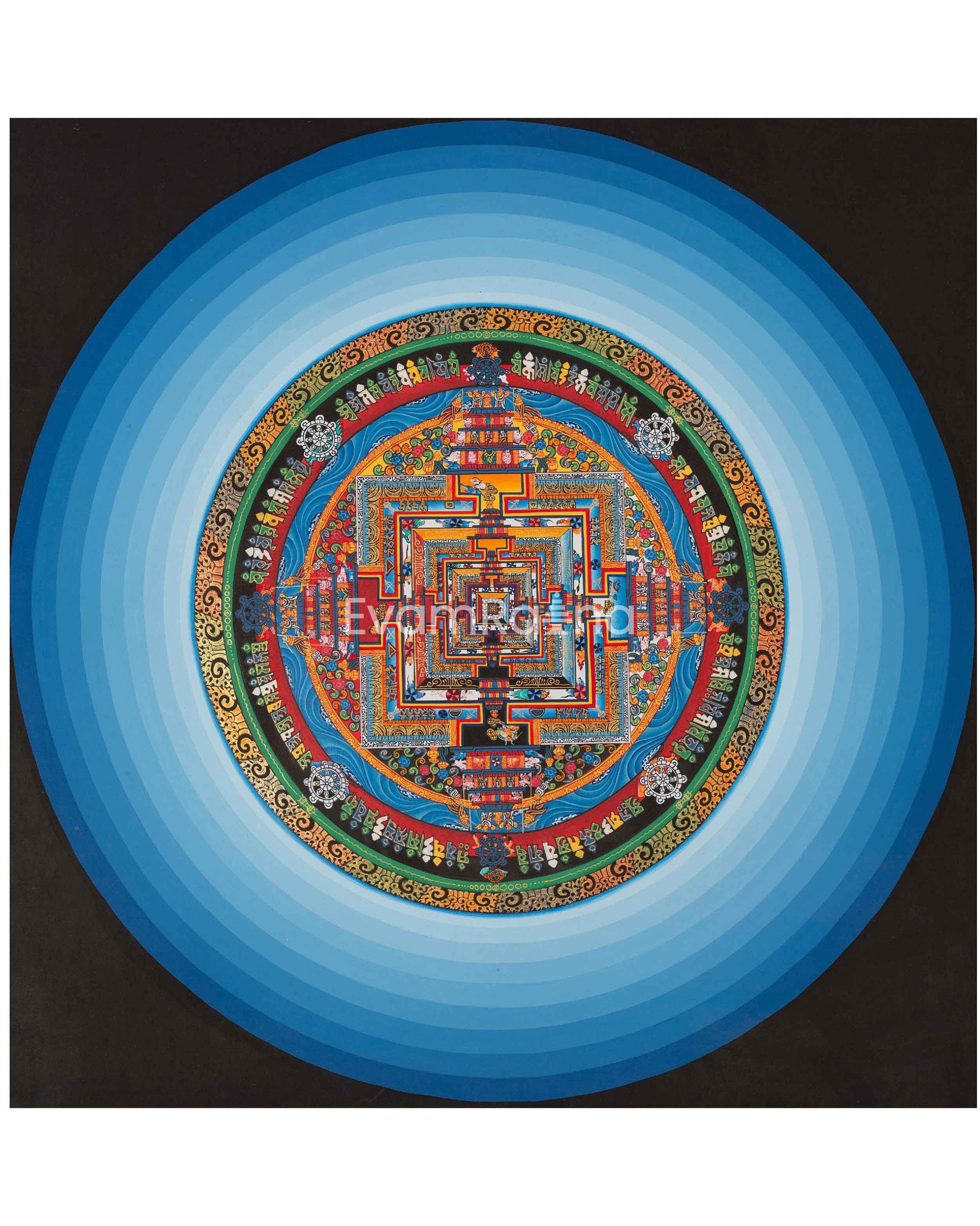 Kalachakra Mandala With Blue Halo