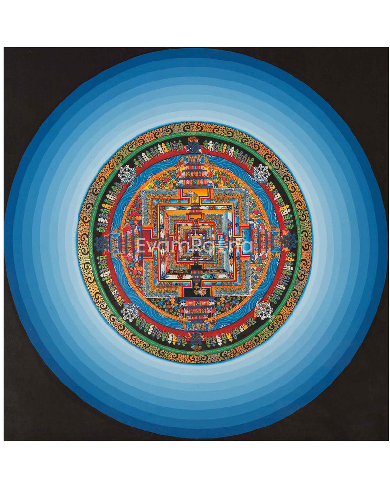 Kalachakra Mandala With Blue Halo