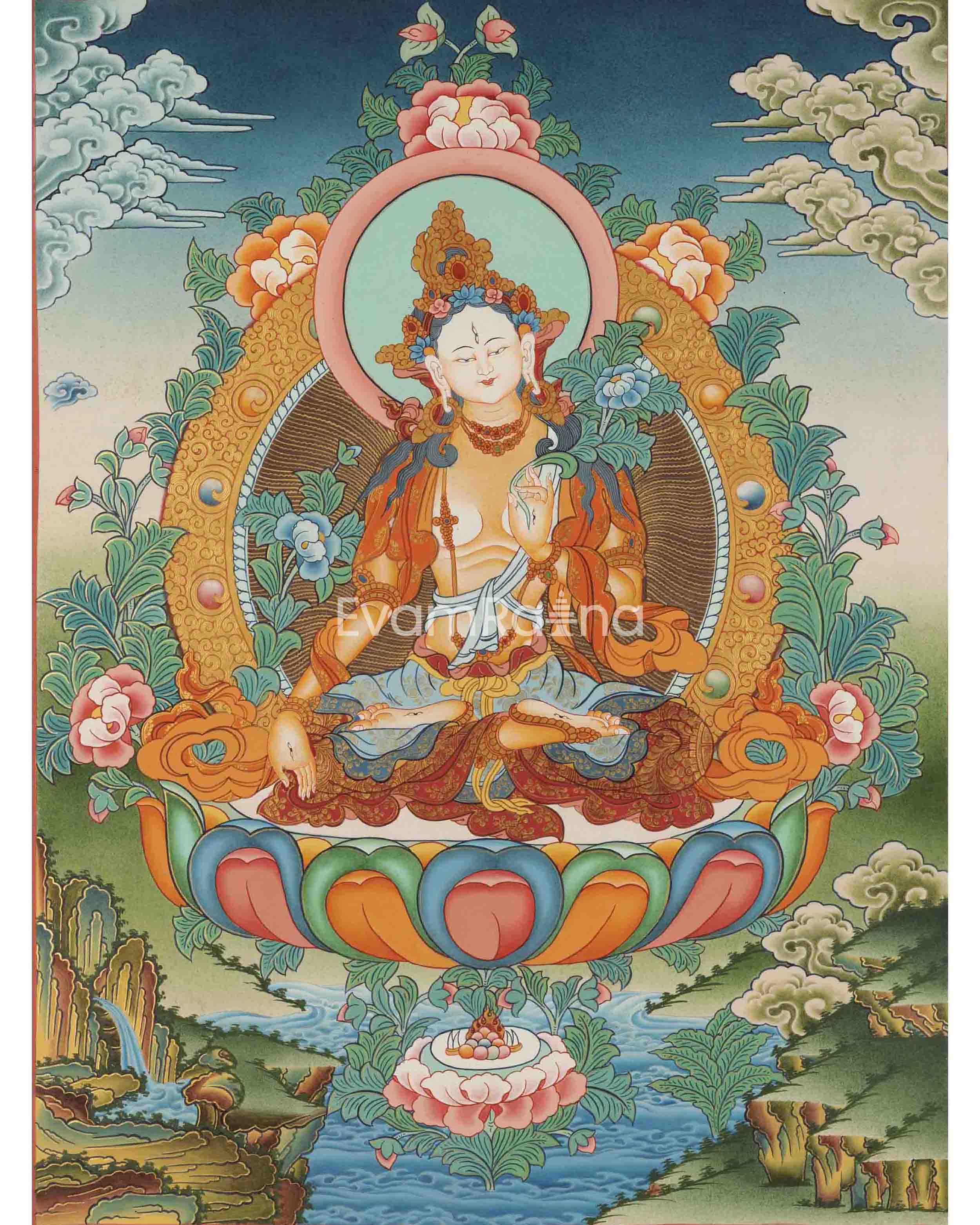 High Quality White Tara Thangka Art