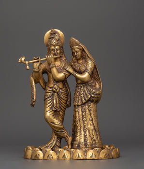 Brass Radha Krishna Statue