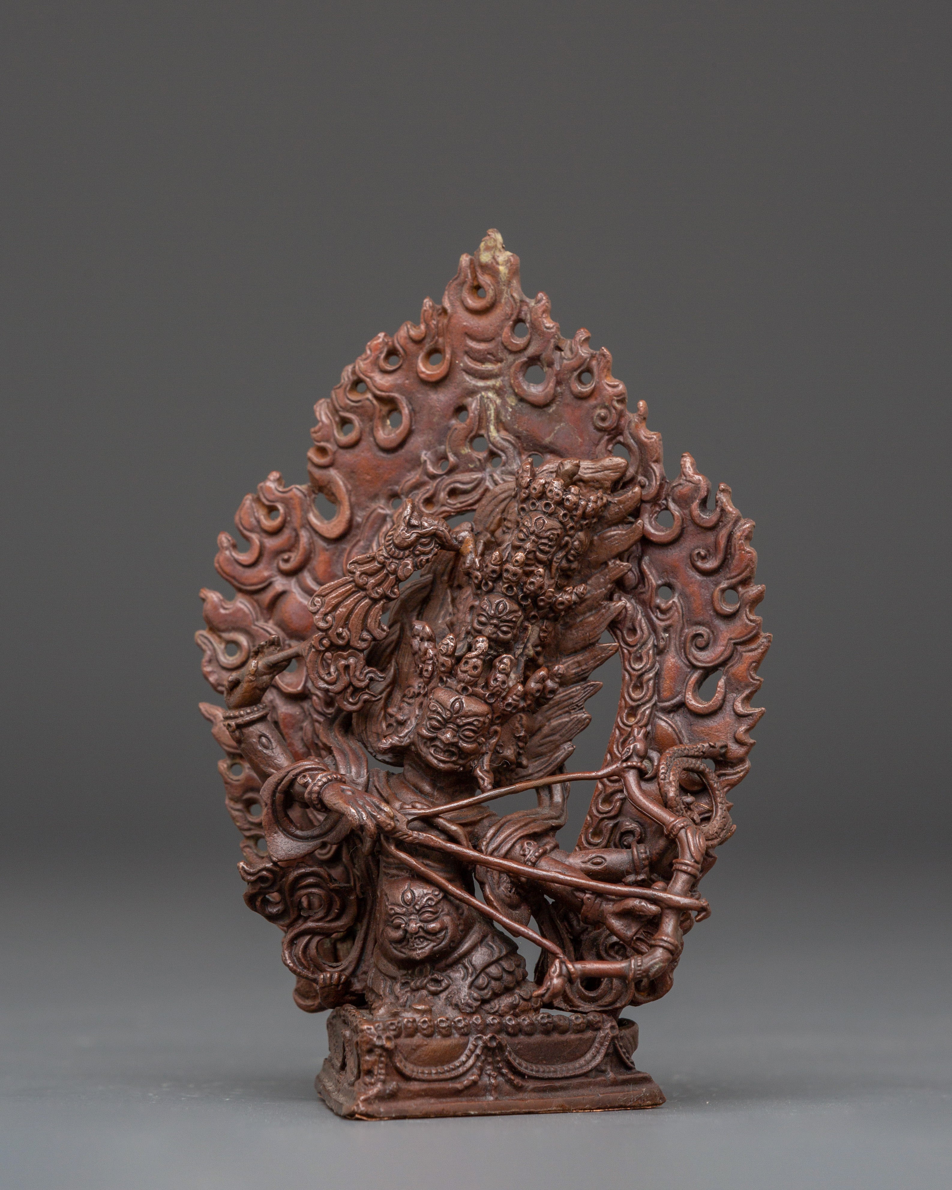 Sacred Dharma Protector Rahula Statue | Oxidized Copper Buddhist Deity ...