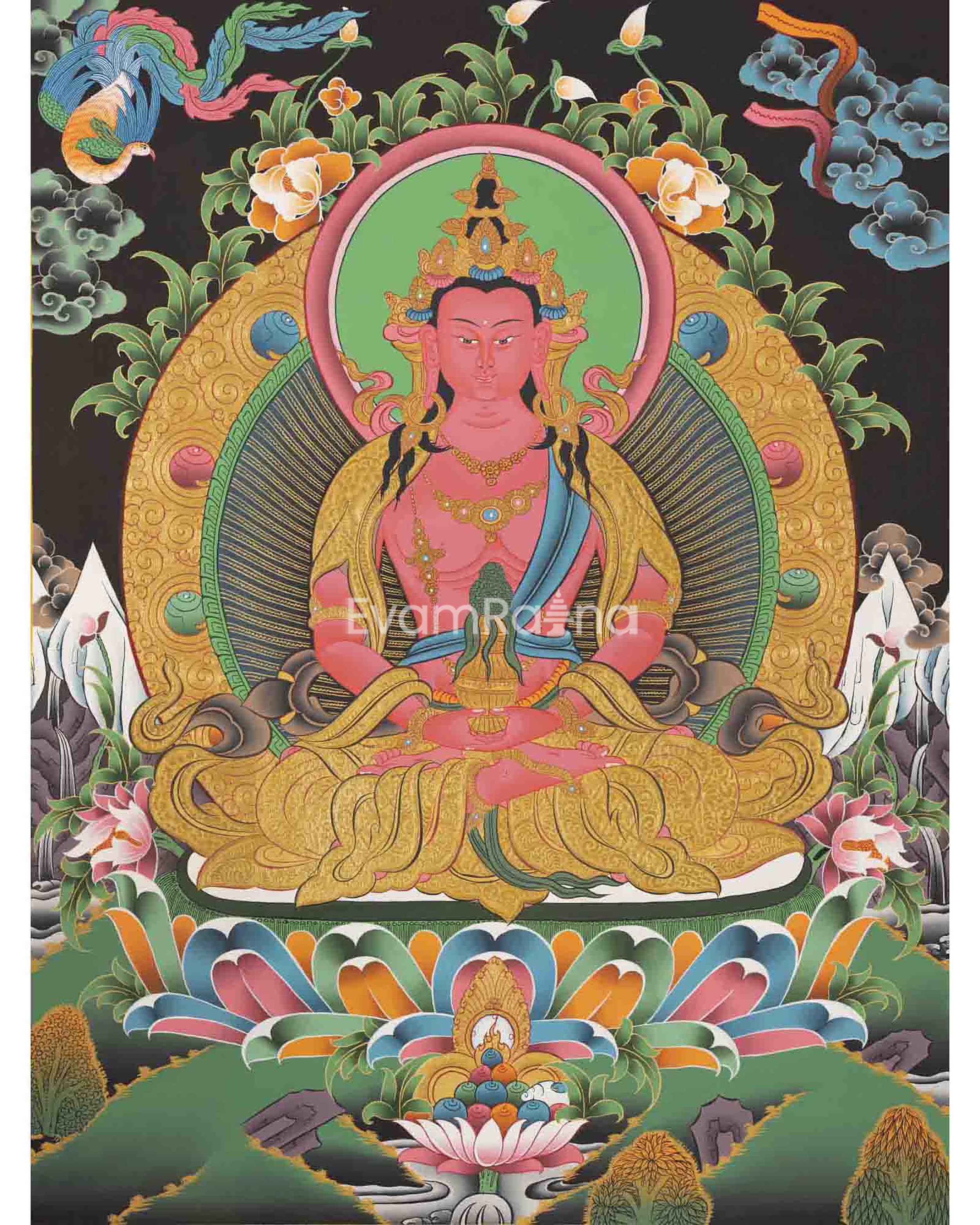 Red Amitayus Buddha Thangka